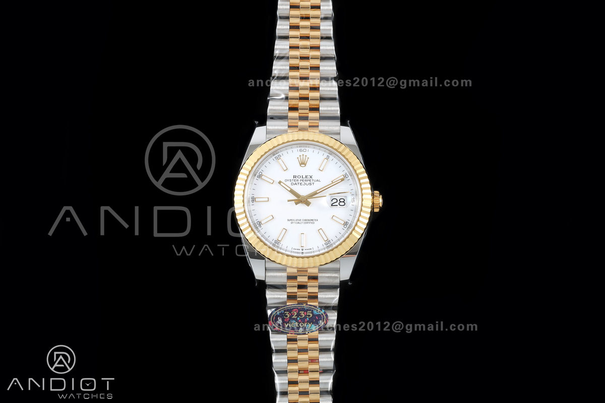 DateJust 41 126333 904L SS/YG VF 1:1 Best Edition White Stick Dial on Jubilee Bracelet DD3235
